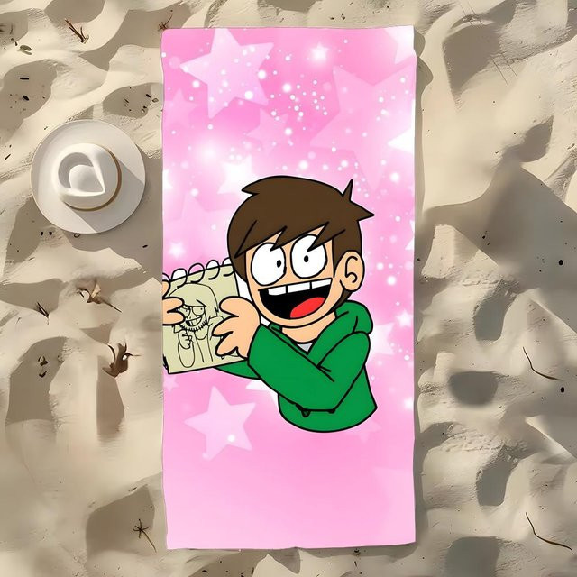 JMG Household Supplies Eddsworld Cartoon Mikrofaser Strandhandtuch, schnelltrocknend und sandfrei, Multicolor, B: 100 cm, H: 50 cm - Bild 1
