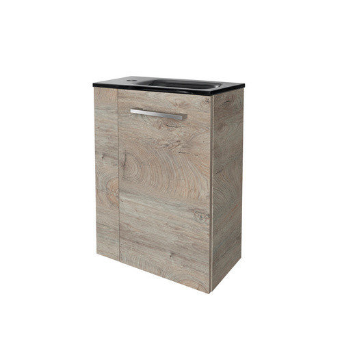 Fackelmann Waschbeckenunterschrank SBC Gäste Bad Eiche Natur Braun B/H/T: 44 x 60 x 24,3 cm - Bild 2