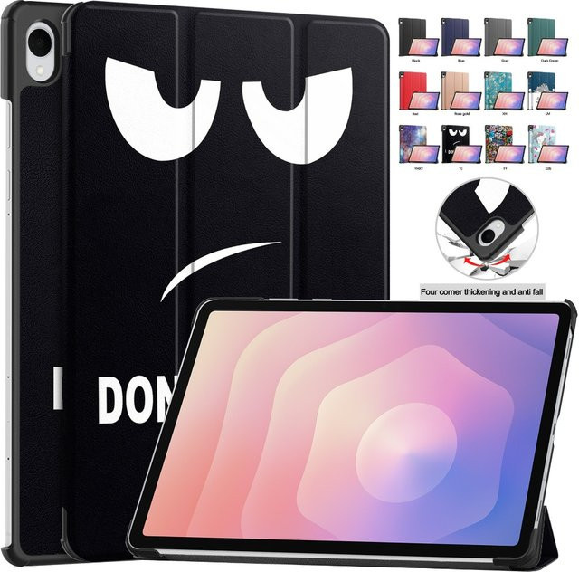 ZNOVAY Schutzhülle für Samsung Galaxy Tab S11 11 Zoll 2025 SM-X730 SM-X736B 5G magnetische dreifach faltbare PU-Leder-Standabdeckung in Gold und Schwarz - Bild 1