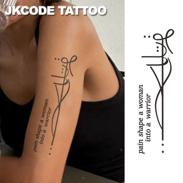 JKCODE TATTOO Feministisches Kräutertattoo Schleifenmuster, Damen - Bild 1
