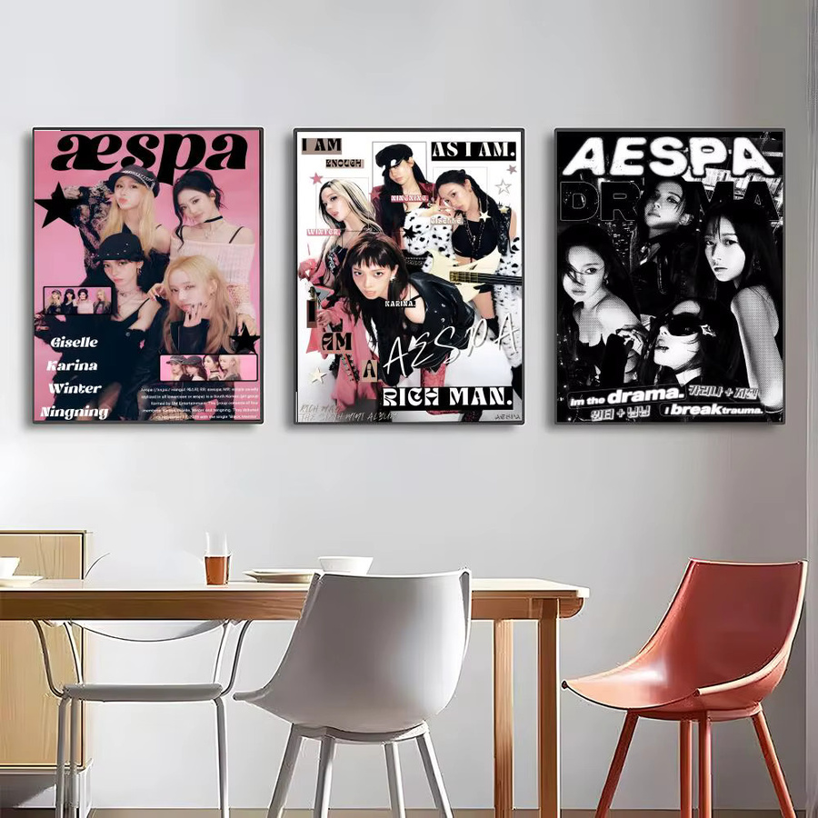 A-aespa Klassisches Poster Abstract Wandkunstdruck in Weiss und Mehrfarbig, B: 20,0 cm, H: 15,0 cm - Bild 6