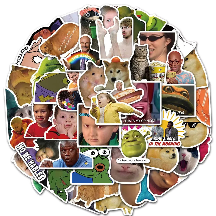 Rspctou Charakter Meme Aufkleber, multicolor, 10-teiliges Set - Bild 2