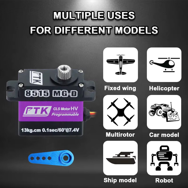 PTK 8515 MG-D Mikroservo, Digital HV Servo, Vollmetall, RC-Modellflugzeug - Bild 6