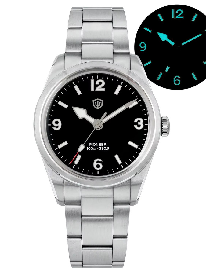 Watchdives Armbanduhr, Quarz, Edelstahl, Saphirglas, Schwarz, Herren - Bild 6