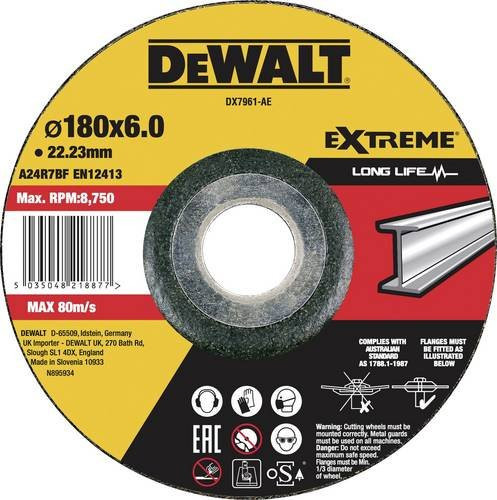 DeWalt Schruppscheibe für Metall, Gelb, Durchmesser: 180 mm - Bild 1