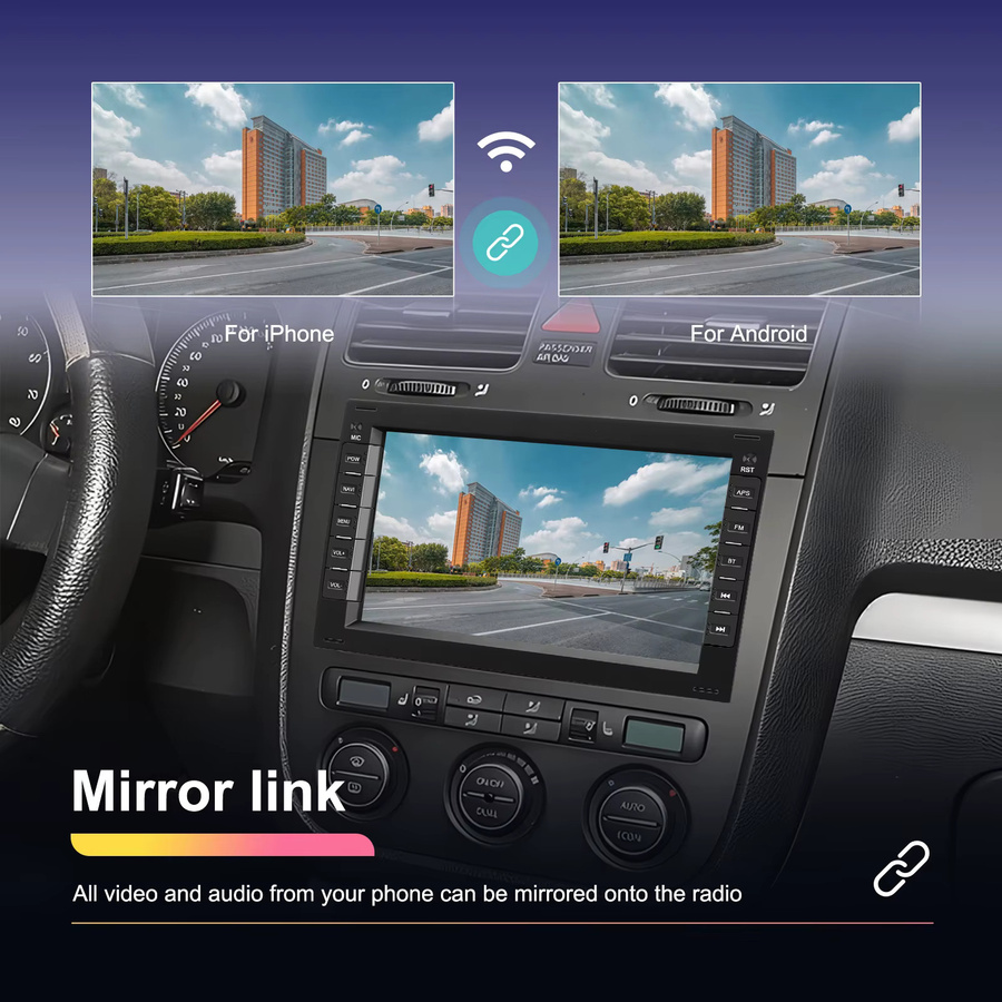 Camecho Android Auto Radio mit GPS und 2 GB RAM + 64 GB Speicher in Schwarz für Volkswagen VW Bora Polo MK3 Passat B5 Jetta Golf 4 T4 T5 mit Carplay - Bild 3