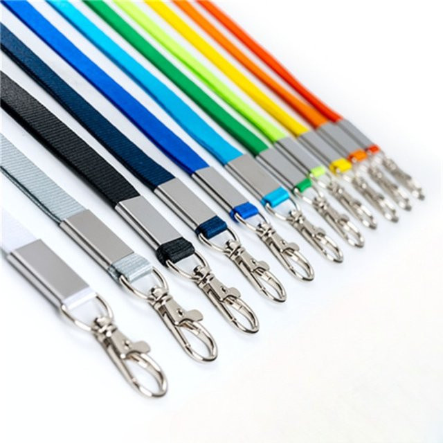 Lanyard für ID-Karten und Ausweise in Orange mit Metallverschluss, Breite: 1,5 cm - Bild 1