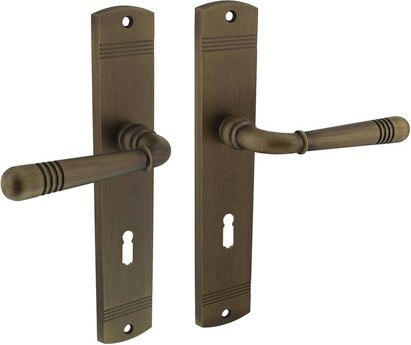 Intersteel Langschild-Garnitur Helena in Chrom, Farbe: Silber/Braun, B/H/T: 23,5 x 4,5 x 0,8 cm, BB 72 mm - Bild 1