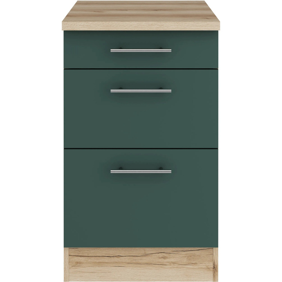 OPTIFIT Savona405 Küchen-Unterschrank in Steingrün mit modernem Design und melaminbeschichteter Qualitätsspanplatte, Breite: 50 cm - Bild 2