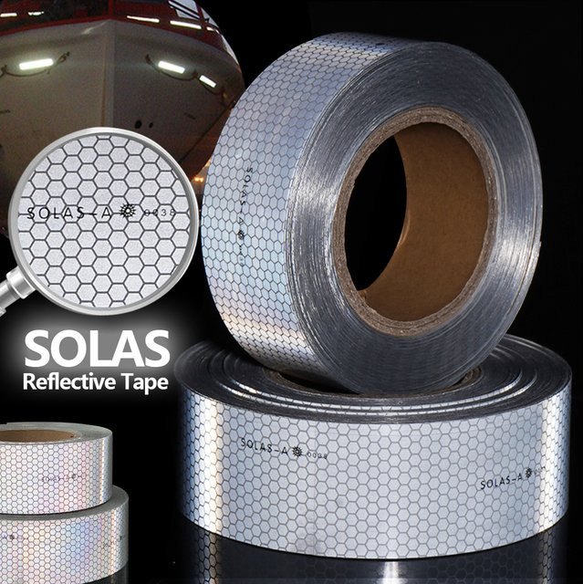 Maritime SOLAS-zertifizierte Reflektorfolie für Schiffe in Silberweiß, wasserdicht und superreflektierend - Bild 1