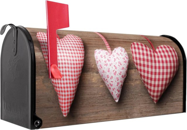 Banjado Amerikanischer Briefkasten Schwarz mit Herz-Motiv, B/H/T: 48 x 22 x 16 cm - Bild 1