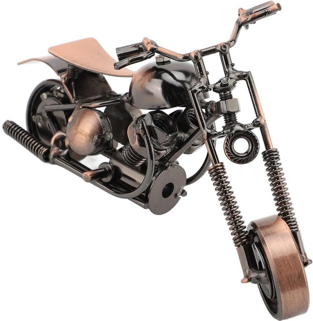 GoolRC Motorrad Modell Ornament aus Metall in Braun mit beweglichem Kopf und Rädern - Bild 1