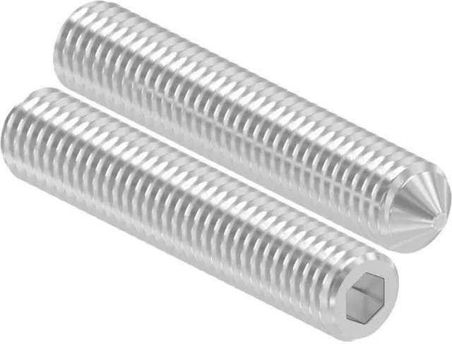 FeNau Gewindestift M8 x 45 mm aus Edelstahl A2-70 mit Innensechskant und Spitze nach DIN 914, Silber - Bild 1