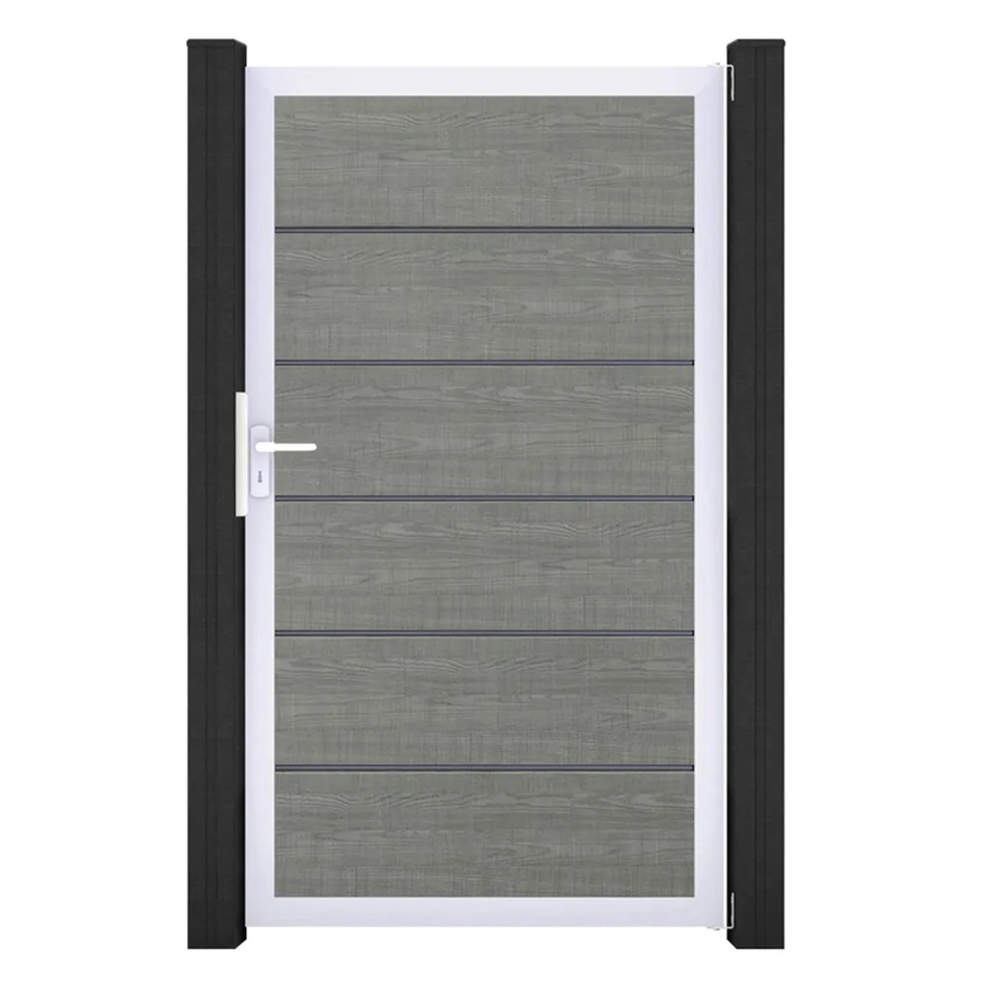 GroJa Tor Basicline Premium 1-flg. Grey Ash Cut B: 100 cm, H: 180 cm - Bild 2