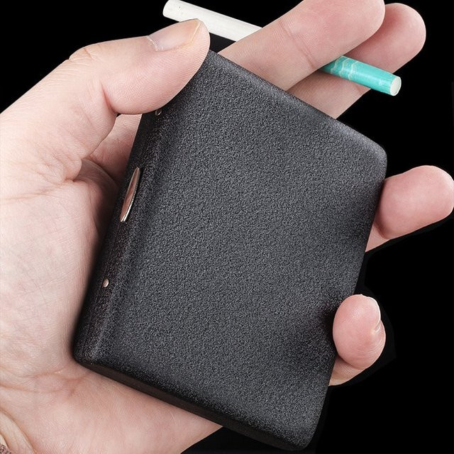 KeYi 20er-Pack Zigarettenetui aus Metall in Schwarz, wasserdicht und druckbeständig, tragbares Zigarettenschachtel mit Eisenclip - Bild 1