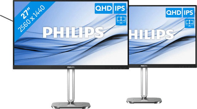 Philips 27B2G5500/00 Doppelpack QHD 1440p IPS Monitor in Schwarz mit USB-C, HDMI und DisplayPort - Bild 1