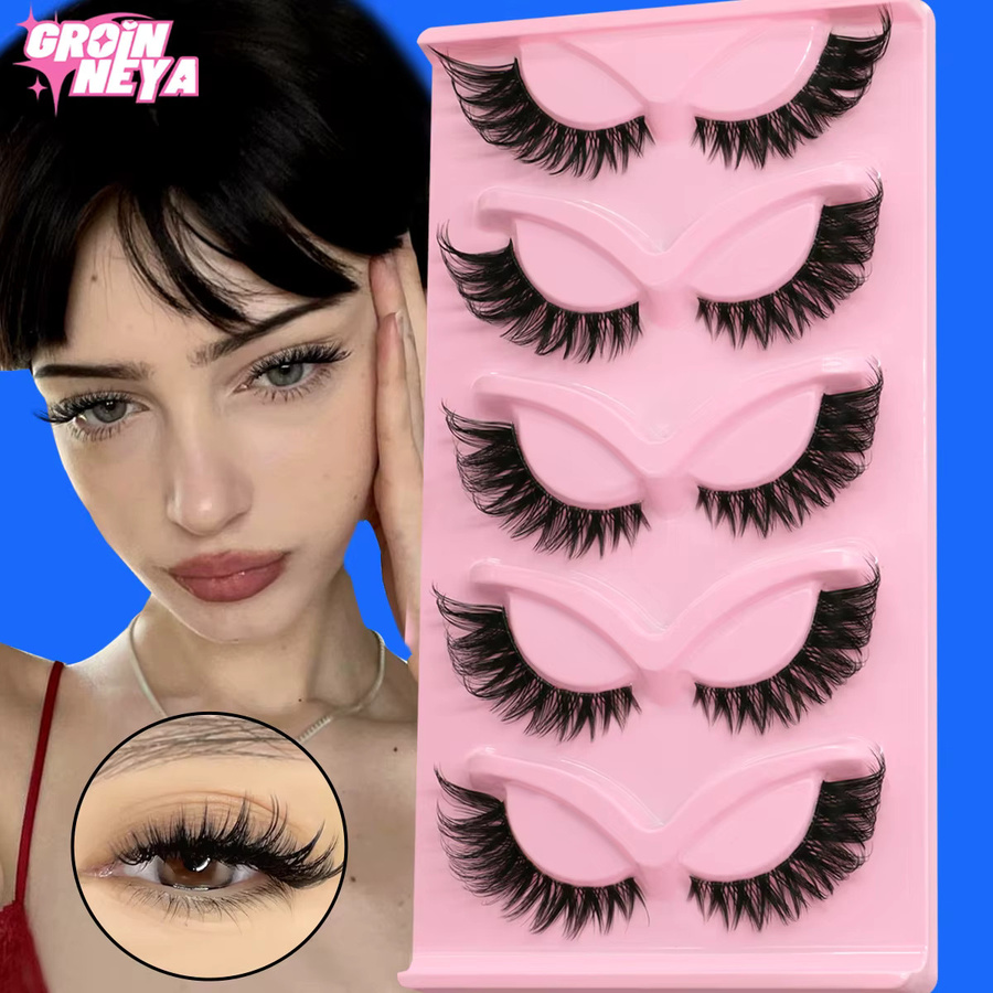 GROINNEYA Künstliche Wimpern, 5 Paar, Natürliches Aussehen - Bild 3