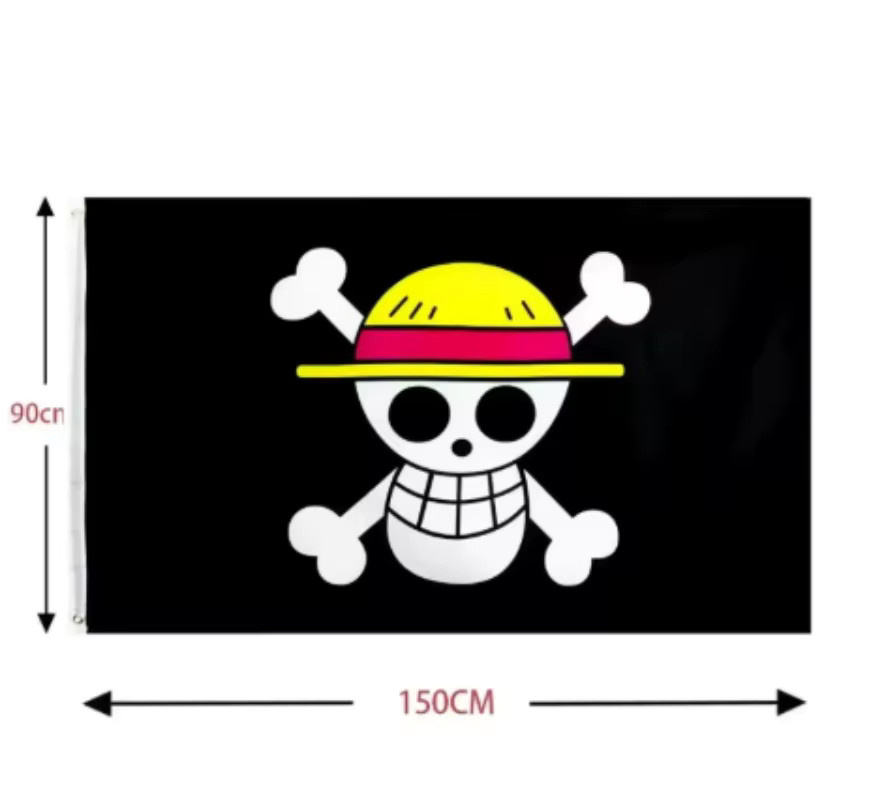 Bandai One Piece Piraten-Schädel-Flagge Wanddekoration Schwarz B: 150 cm, H: 90 cm - Bild 5
