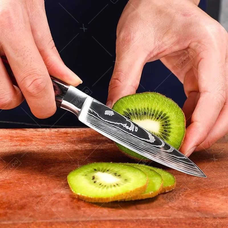 WXCOO Profi Küchenmesser-Set aus Edelstahl mit hohem Kohlenstoffgehalt und farbigem Holzgriff, Japanisches Multi-Ausbeinmesser - Bild 2