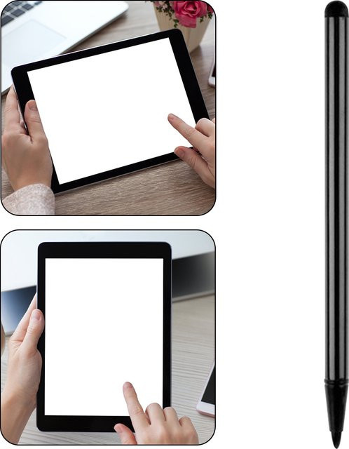 ALLOET Universal Stylus Pen in Silber für Android und iOS Touchscreens, Kapazitiver Eingabestift für Tablets und Smartphones wie iPad, iPhone, Samsung und Huawei - Bild 1
