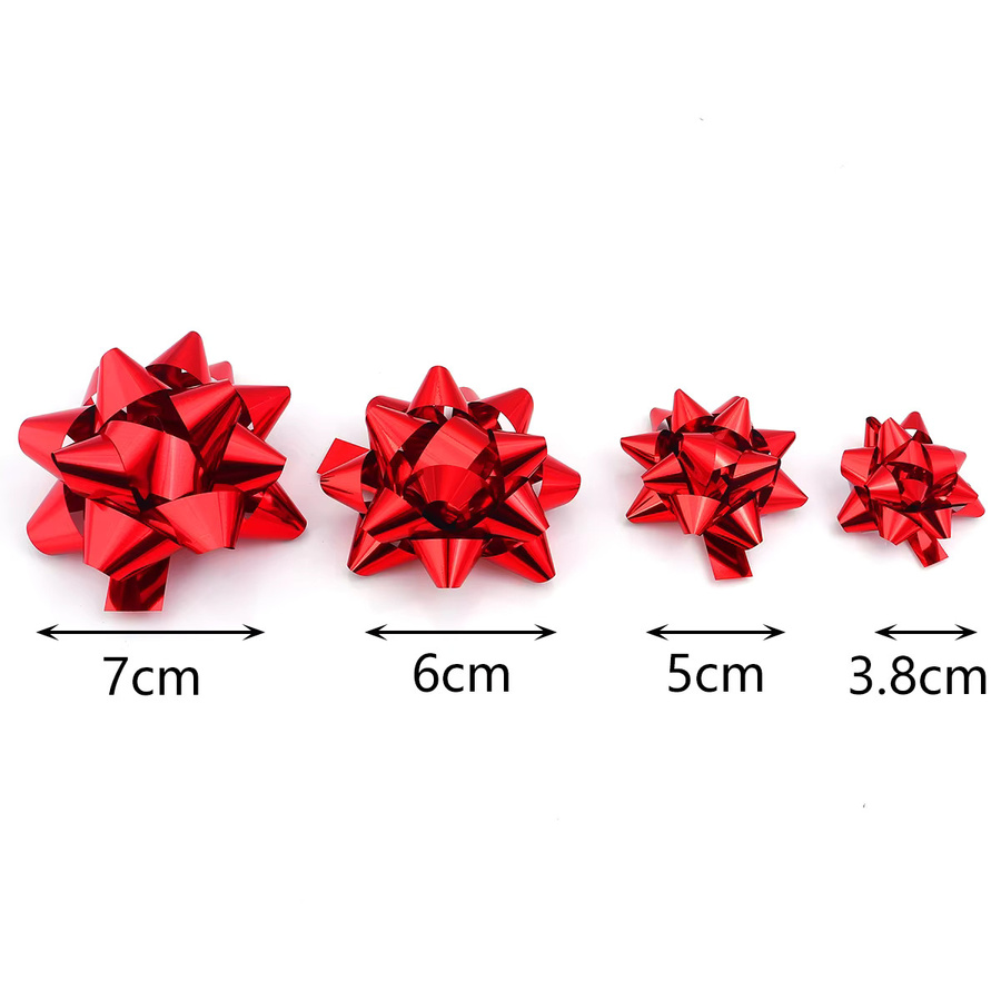 Mehrfarbige Sternschleifen aus Kunststoff für Geschenkverpackungen, Weihnachten, Partys und Hochzeiten, 10–20 Stück pro Set - Bild 2