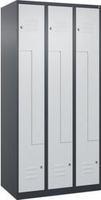C+P Z-Spind Classic PLUS Spind mit 6 Fächern, Anthrazit und Grau, mit Zylinderschloss, H x B x T: 185 x 90 x 50 cm - Bild 1