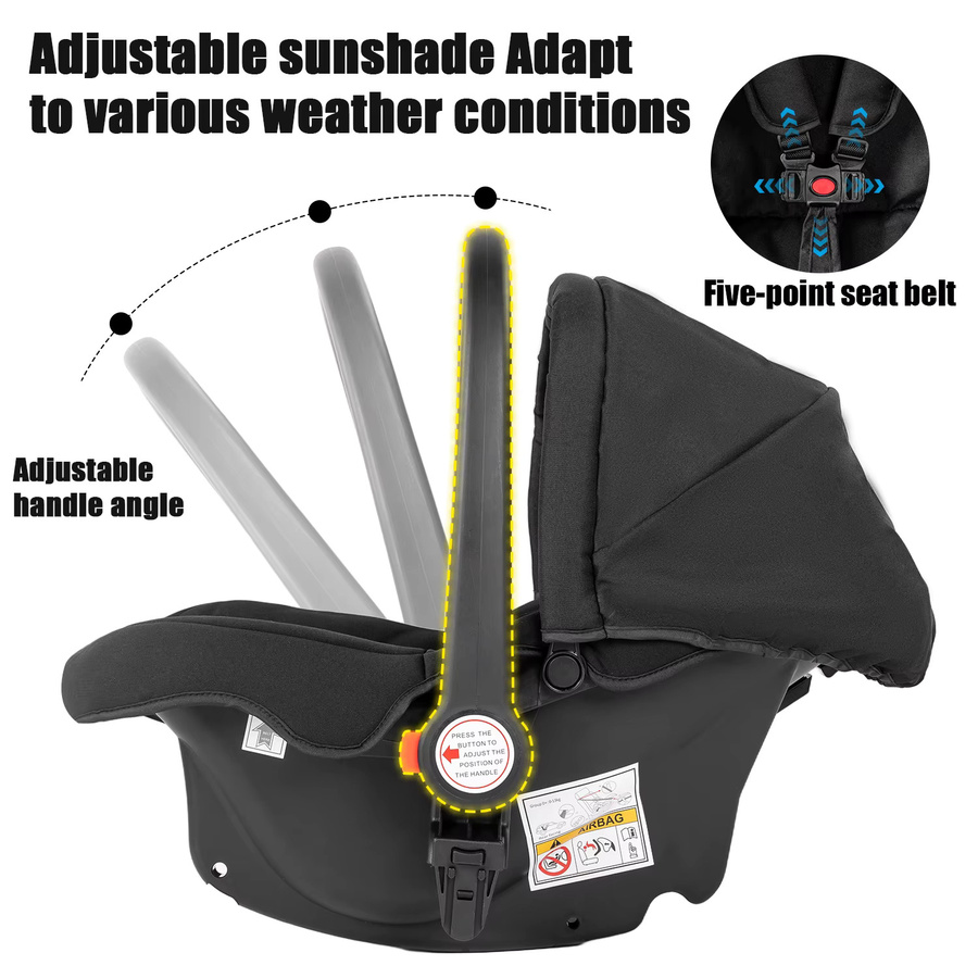 Magic ZC 3-in-1 Kombi-Kinderwagen mit Autositz, faltbares Reisesystem in Grau und Schwarz, bidirektionaler Kleinkind-Buggy mit Einhand-Faltfunktion - Bild 5