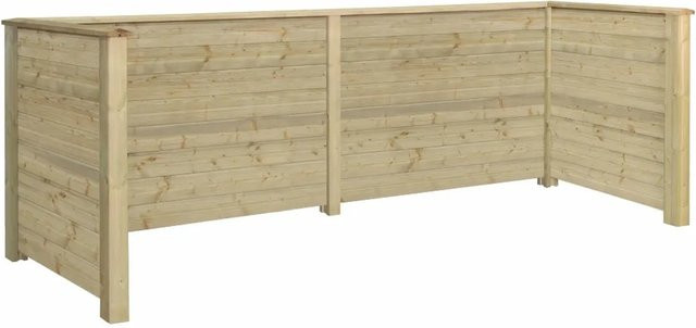 Mülltonnenverkleidung Plank aus druckimprägniertem Nadelholz, B/T/H: 377 x 97 x 108 cm - Bild 1