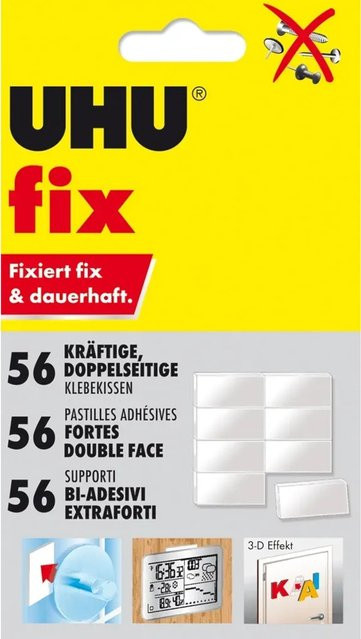 Uhu Fix Klebekissen doppelseitig in Weiß, 50 Stück - Bild 1