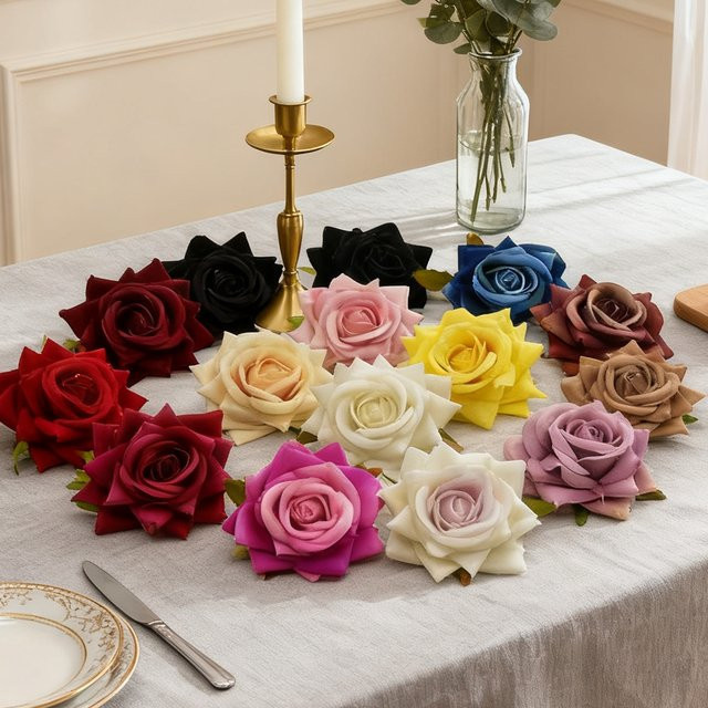 ZQCY Künstliche Seidenrosen in Mehrfarbig für Hochzeit, Valentinstag und DIY-Dekoration - Bild 1