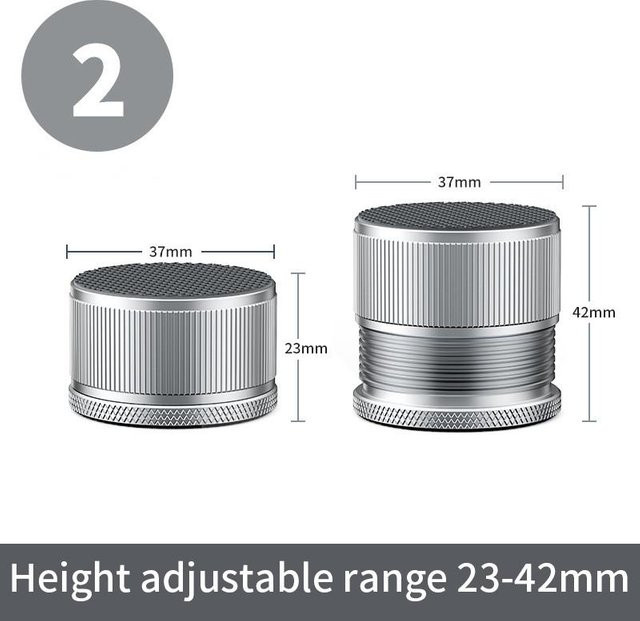 Yiran Furniture Verstellbare Möbelbeine aus Aluminiumlegende in Silber als vibrationsdämpfende Schwerlastschutzmöbel zur Erhöhung von Betten und Möbeln - Bild 1