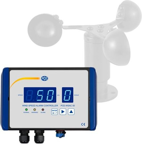 PCE Instruments Windgeschwindigkeits-Alarmcontroller PCE-WSAC 50-310 in Gelb und Rot - Bild 1
