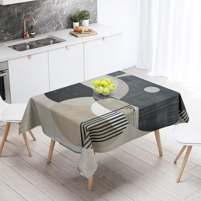 Abstrakt Geometrische Tischdecke von JMG Household Supplies in Grau, Wasserabweisend, B/L: 140 x 200 cm - Bild 1