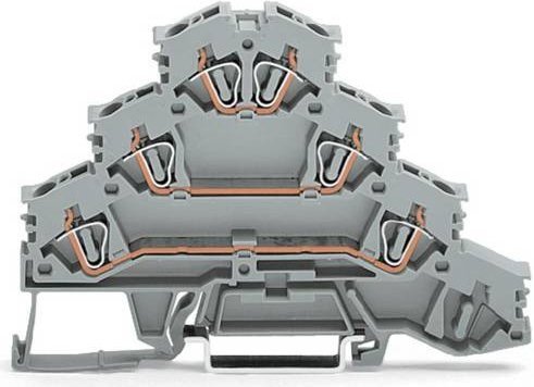 WAGO 281-532 Vierstock-Durchgangsklemme 6mm Zugfeder Grau 50 Stück - Bild 1