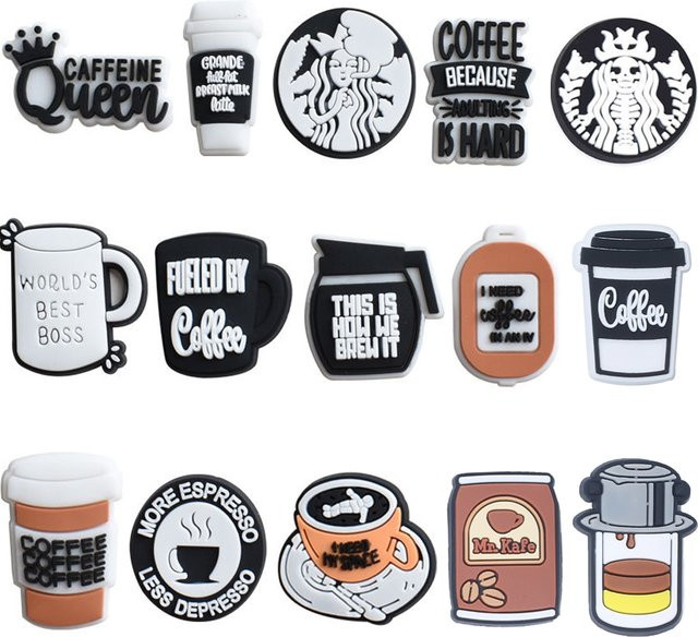Potdemiel Schuhanhänger Kaffee-Serie, 11–15 Stück, Unisex - Bild 1
