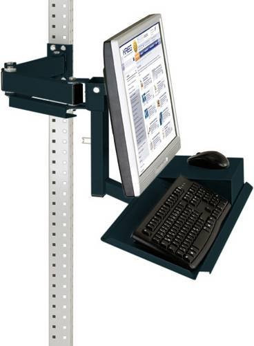 Manuflex ZB3626.7016 Standard Monitorträger für UNIVERSAL und PROFI mit Tastatur- und Mausfläche, VESA-Adapter 100mm, Anthrazit/Schwarz - Bild 1