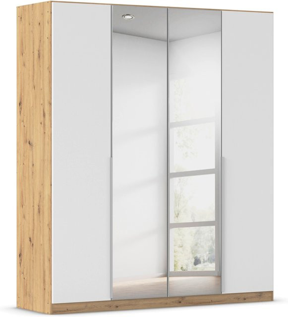 RAUCH Drehtürenschrank Alabama in Weiß und Eiche Artisan mit Spiegel, B/T/H: 181 x 54 x 210 cm - Bild 1