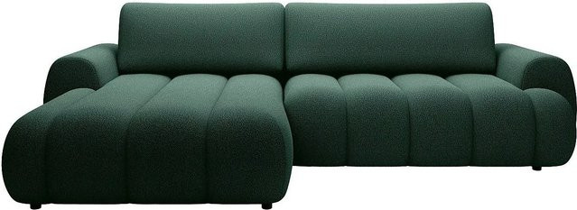 Vente-unique Schlafsofa Fridora in Tannengrün mit L-Form und Stoffbezug, Breite: 272 cm - Bild 1