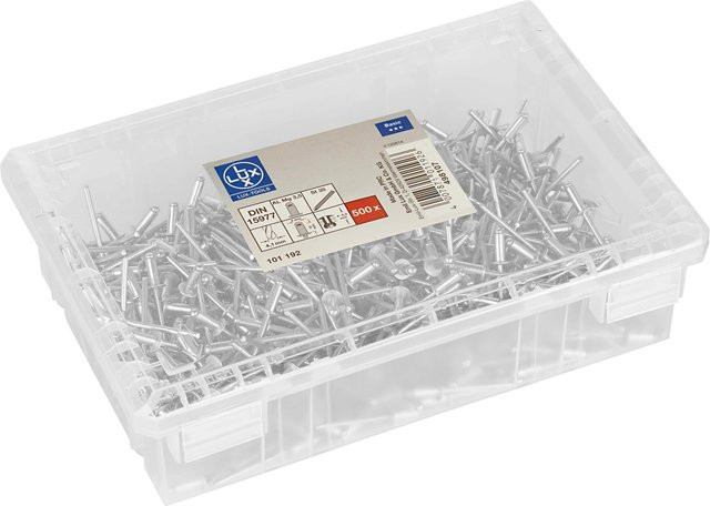 LUX-TOOLS Blindniete Classic in Silber, Durchmesser: 4 mm, Länge: 10 mm, 500 Stück - Bild 1