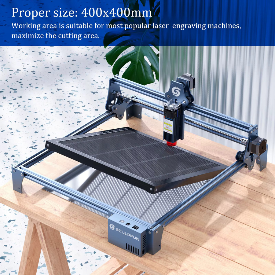 SCULPFUN Waben-Arbeitstisch für Lasergravierer und CO2-Schneidemaschinen, Sicherheits-Desktop-Schutzplatte, B/T/H: 40 x 40 x 2,2 cm - Bild 4