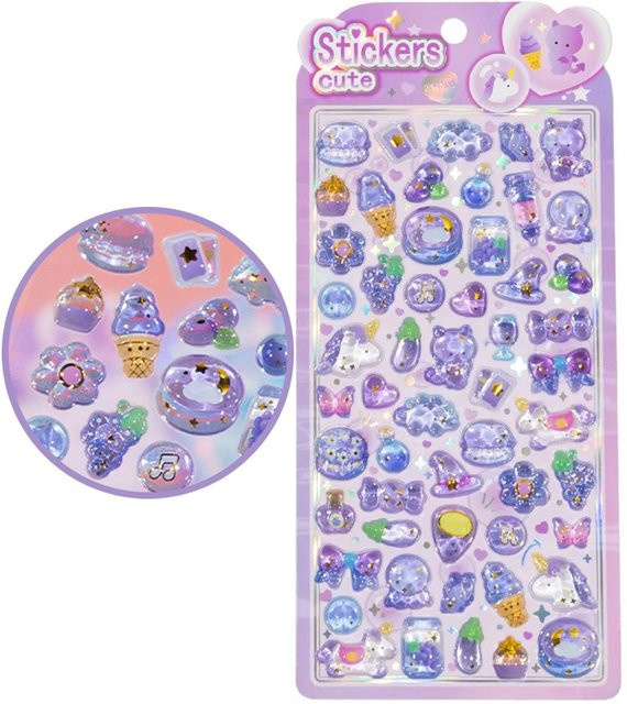 YTES 3D Wanddekoration Hase Cartoon Design aus Epoxidharz in Violett - Bild 1