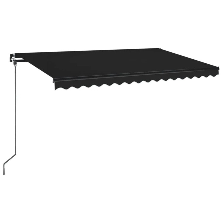 Furnicato Markise manuell einziehbar aus Aluminium und Polyestergewebe, Farbe: Anthrazit, B: 400 cm, H: 350 cm - Bild 2