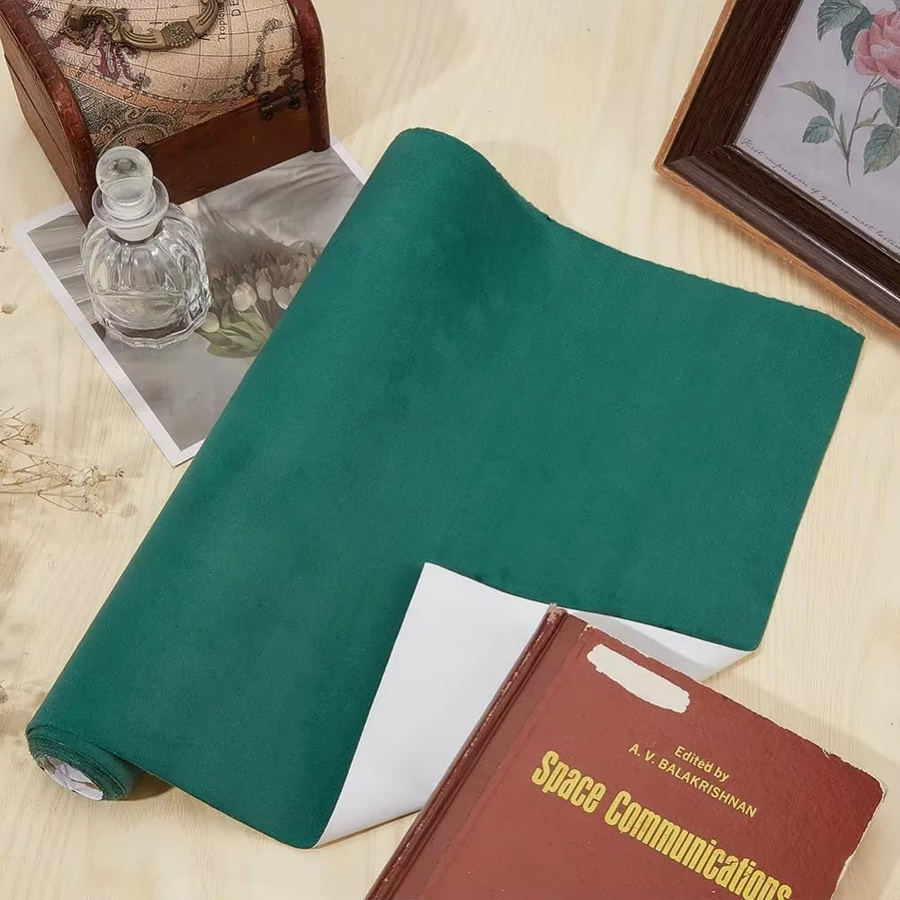 Dunkelgrünes Samt-Buchtuch mit Papierrückseite für die Buchbindung und Notizbuchverpackung, Breite: 130 cm, Tiefe: 30 cm - Bild 4