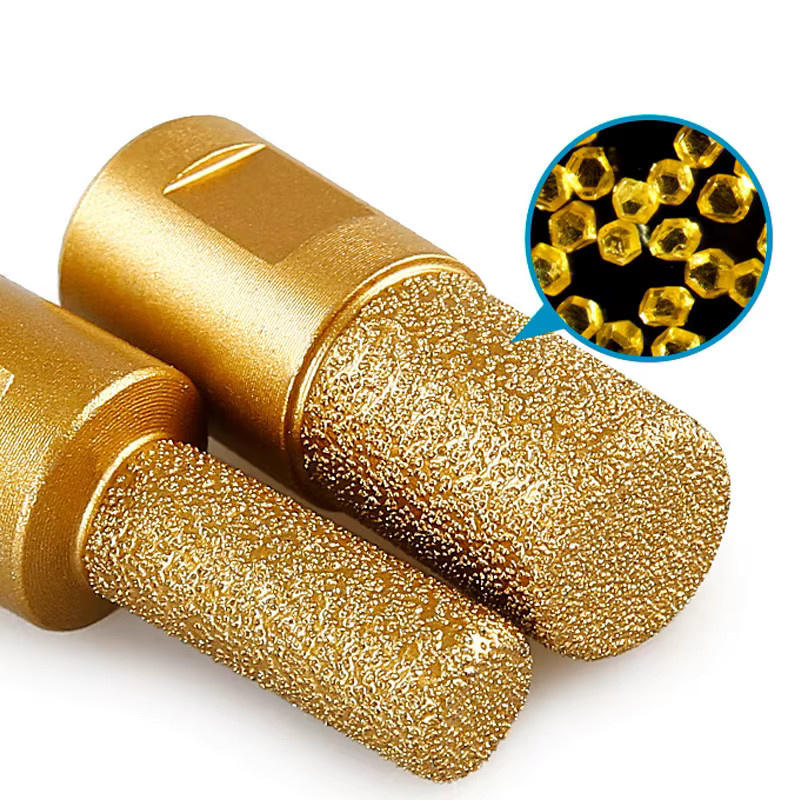 AXE SHAN Diamant-Fräser M10 vakuumgelötet für Keramikfliesen, Marmor und Stein, Gold, Durchmesser: 6 mm, 10 mm oder 15 mm - Bild 2