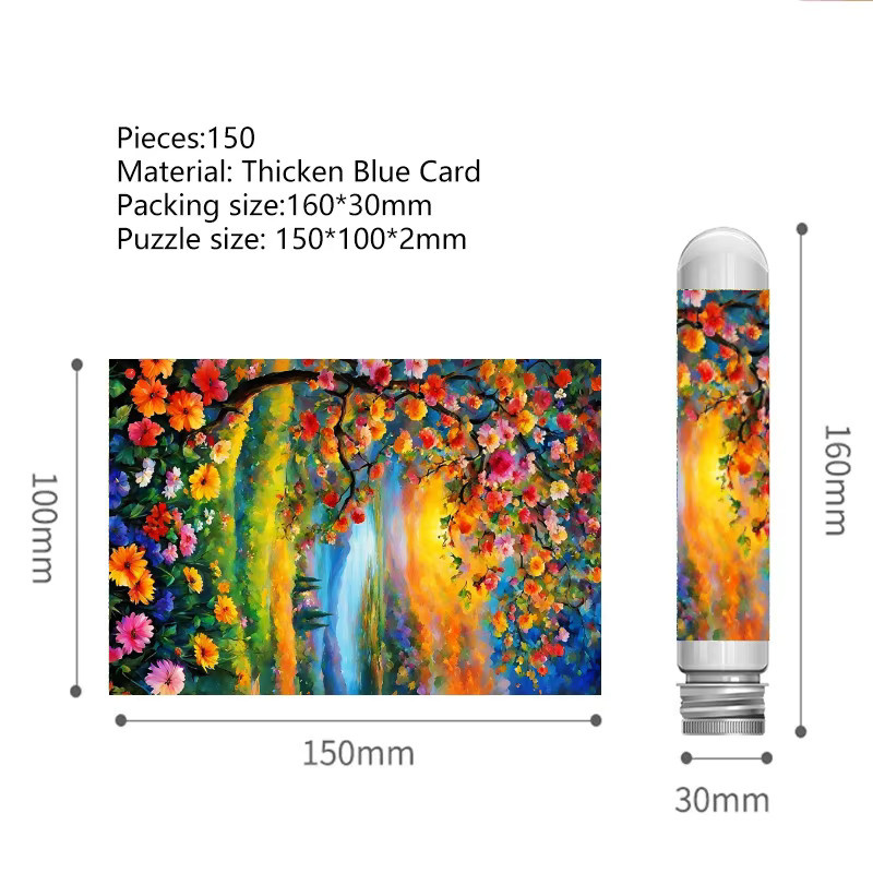 MaxRenard Mini-Reagenzglas-Blumen-Ölgemälde-Puzzle, 150 Teile, Natur - Bild 3