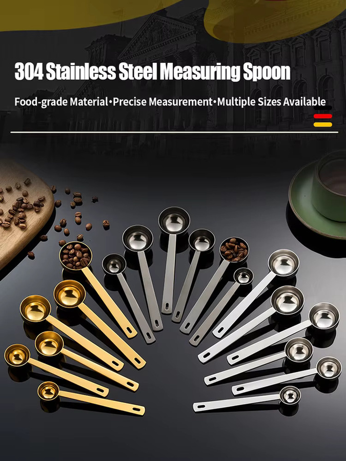 OANKR Premium Kaffeelöffel-Set aus Edelstahl mit langen Griffen, Messlöffel in 15ml, 20ml und 25ml, Farben: Silber und Schwarz - Bild 6