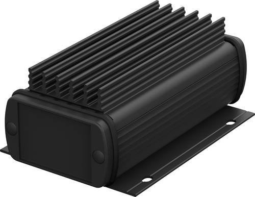 Bopla Flansch-Kühlkörper-Gehäuse ALUBOS_SET in Schwarz (RAL 9005) aus Aluminium, B/H/T: 13,0 x 8,0 x 5,0 cm - Bild 1