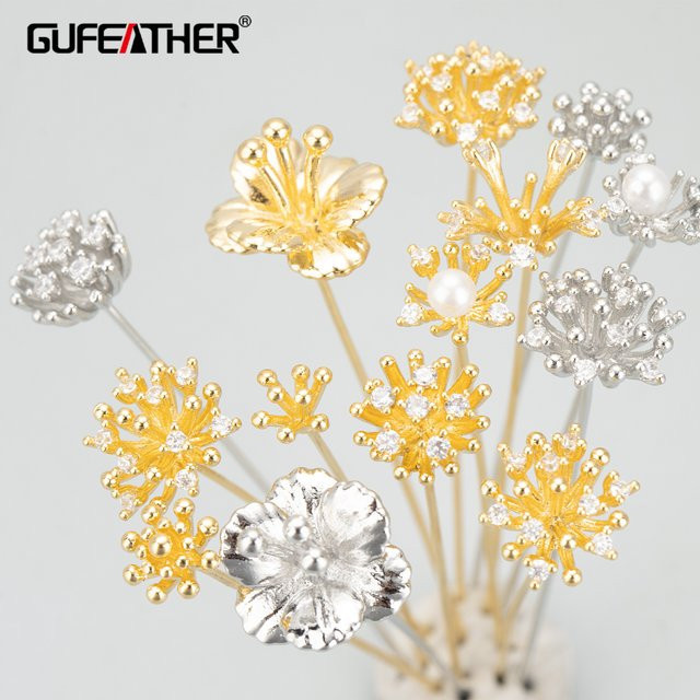 GUFEATHER Stecker, 18 Karat Gold rhodiniert, Kupfer, Unisex - Bild 1