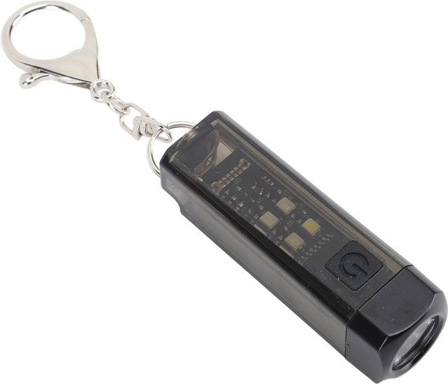Fishine Mini LED Schlüsselanhänger Taschenlampe aus Kunststoff in Schwarz mit Magnet, USB wiederaufladbar und 2 Beleuchtungsmodi - Bild 1