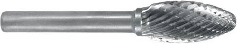 Exact 72403 Frässtift Hartmetall Flamme in Silber, Länge: 65 mm, Schaftdurchmesser: 6 mm - Bild 1